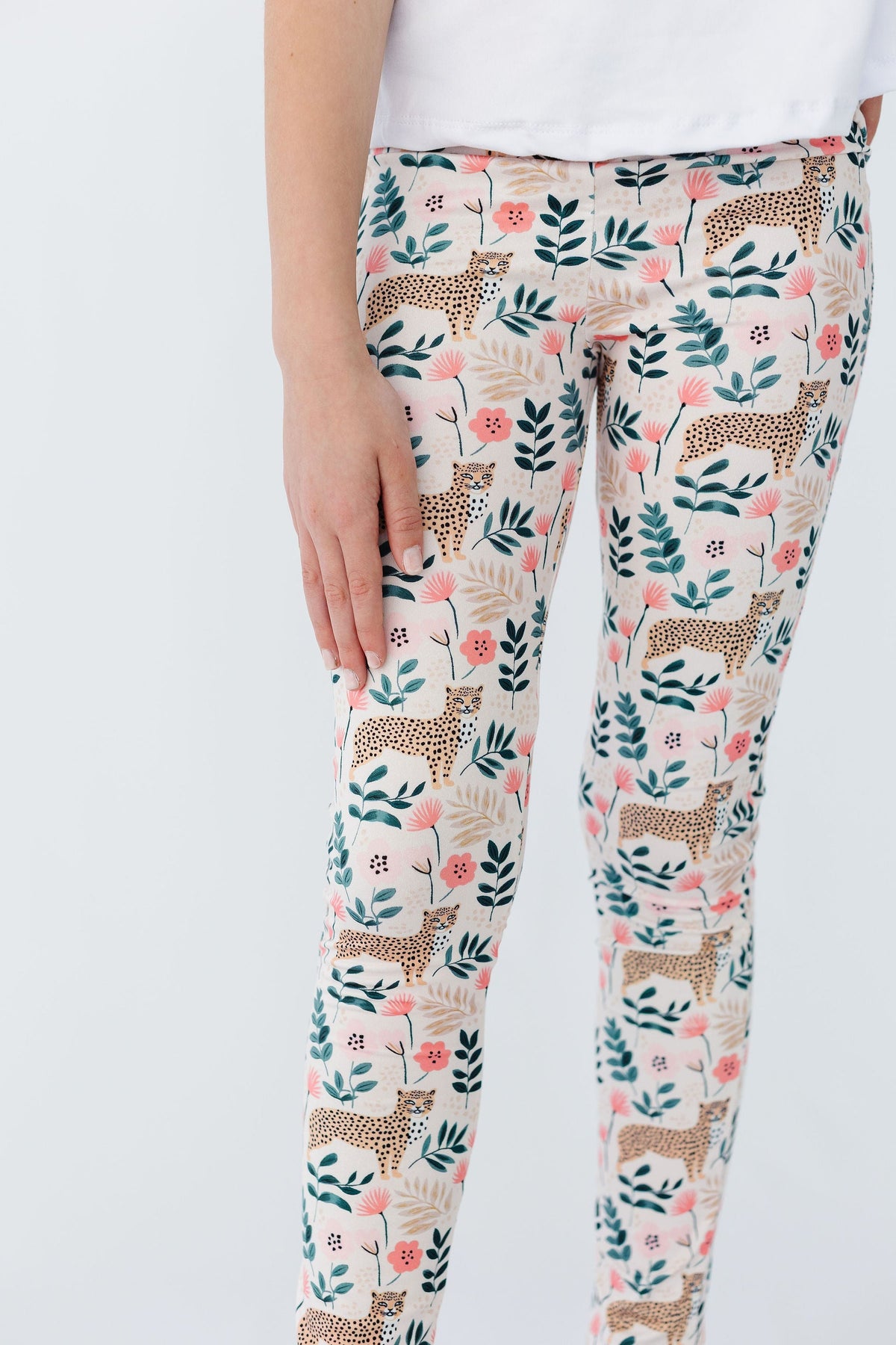 Mila & Rose Cheetah Girl organic baby leggings