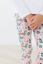 Mila & Rose cheetah print girl leggings for babies and toddlers.