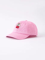 Rylee Faith Designs Cherry Girls Hat with Vibrant Cherry Prints for Stylish Sun Protection - Apparel & Accessories > Clothing Accessories > Baby & Toddler Clothing Accessories > Baby & Toddler Hats Accessories