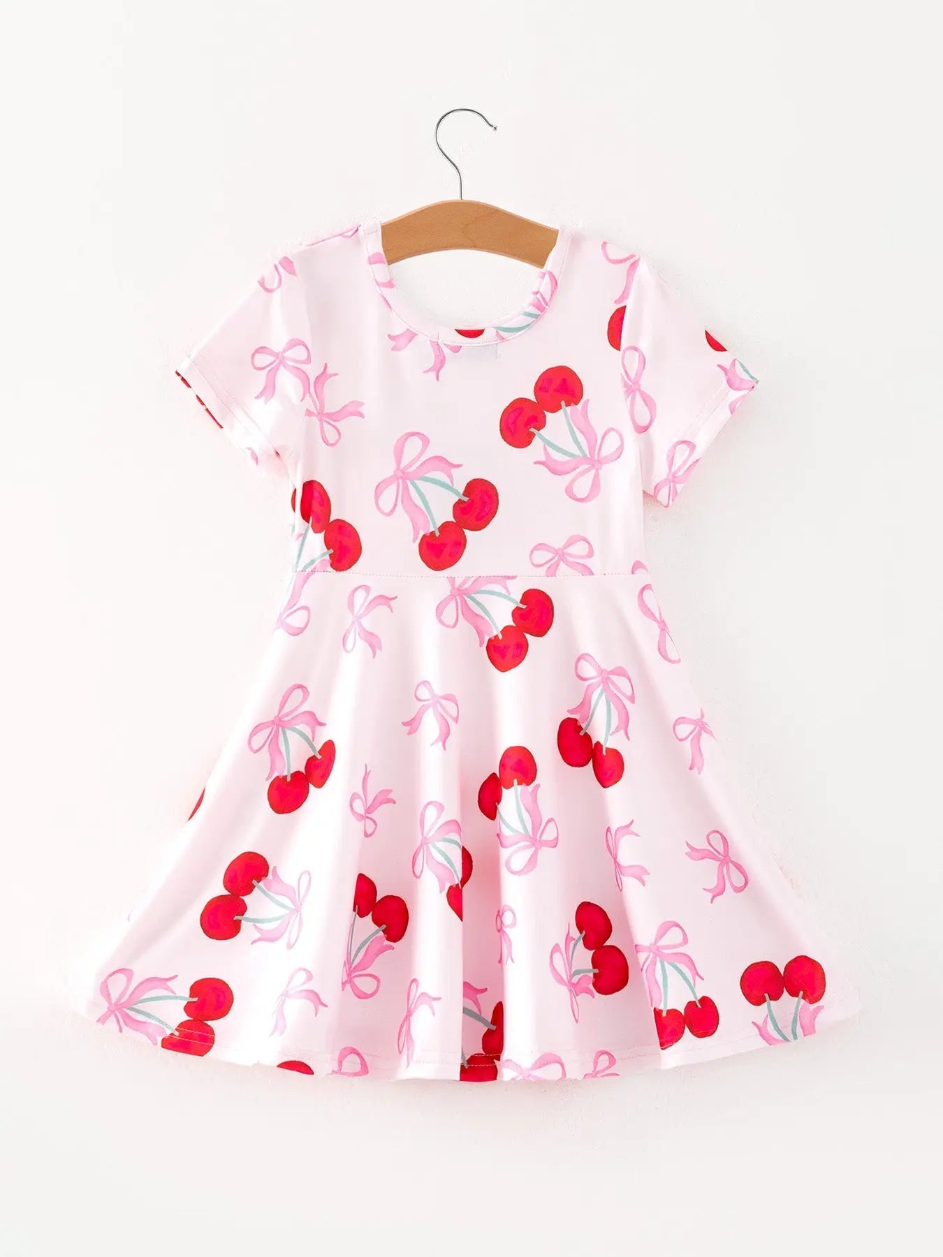 Cherry Pattern Vibrant Girls Dress for Fun Occasions Rylee Faith Designs Everetts Place: Online Boutique