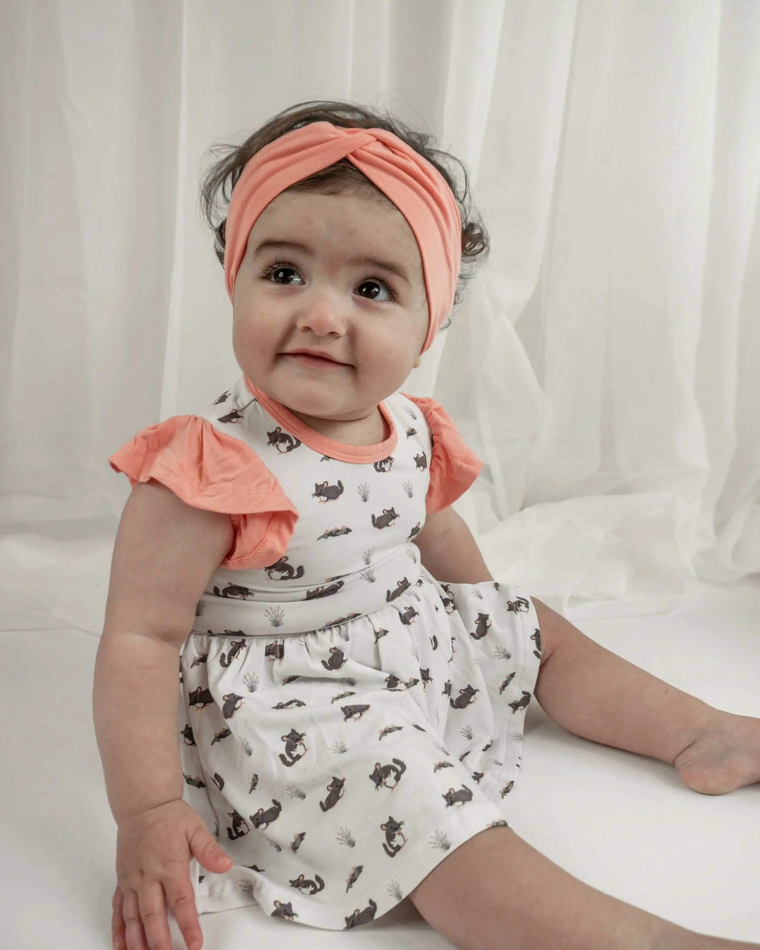 Bubble Baby Chinchilla | Flutter Bodysuit Dress - 