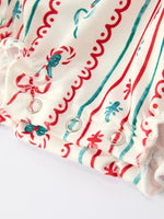 Christmas Baby Girls Stripe Romper With Ruffle Trim Rylee Faith Designs Everetts Place Boutique