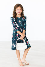 Christmas Ballet Three Quarter Sleeve Ruffle Twirl Dress Mila & Rose ® Everetts Place: Online Boutique