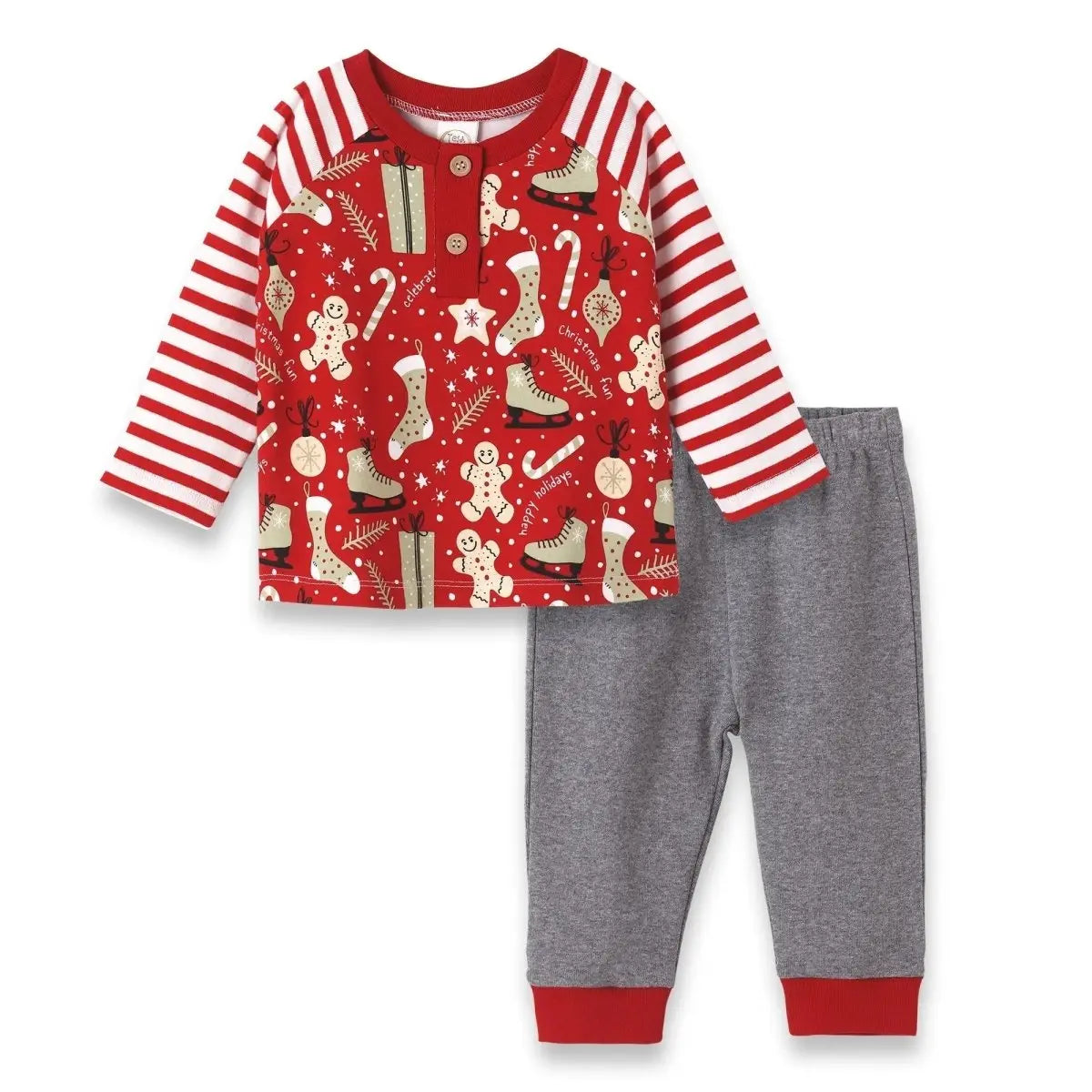 Tesa Babe Christmas Bamboo Cotton Boys Two Piece Holiday Set Kids - Everetts Place Boutique - 