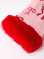 Rylee Faith Designs Christmas Bow Girls Pajama Set With Furry Trim For Girls - Everetts Place Boutique - 