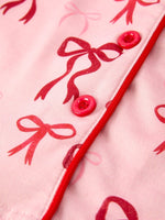 Rylee Faith Designs Christmas Bow Girls Pajama Set With Furry Trim For Girls - Everetts Place Boutique - 