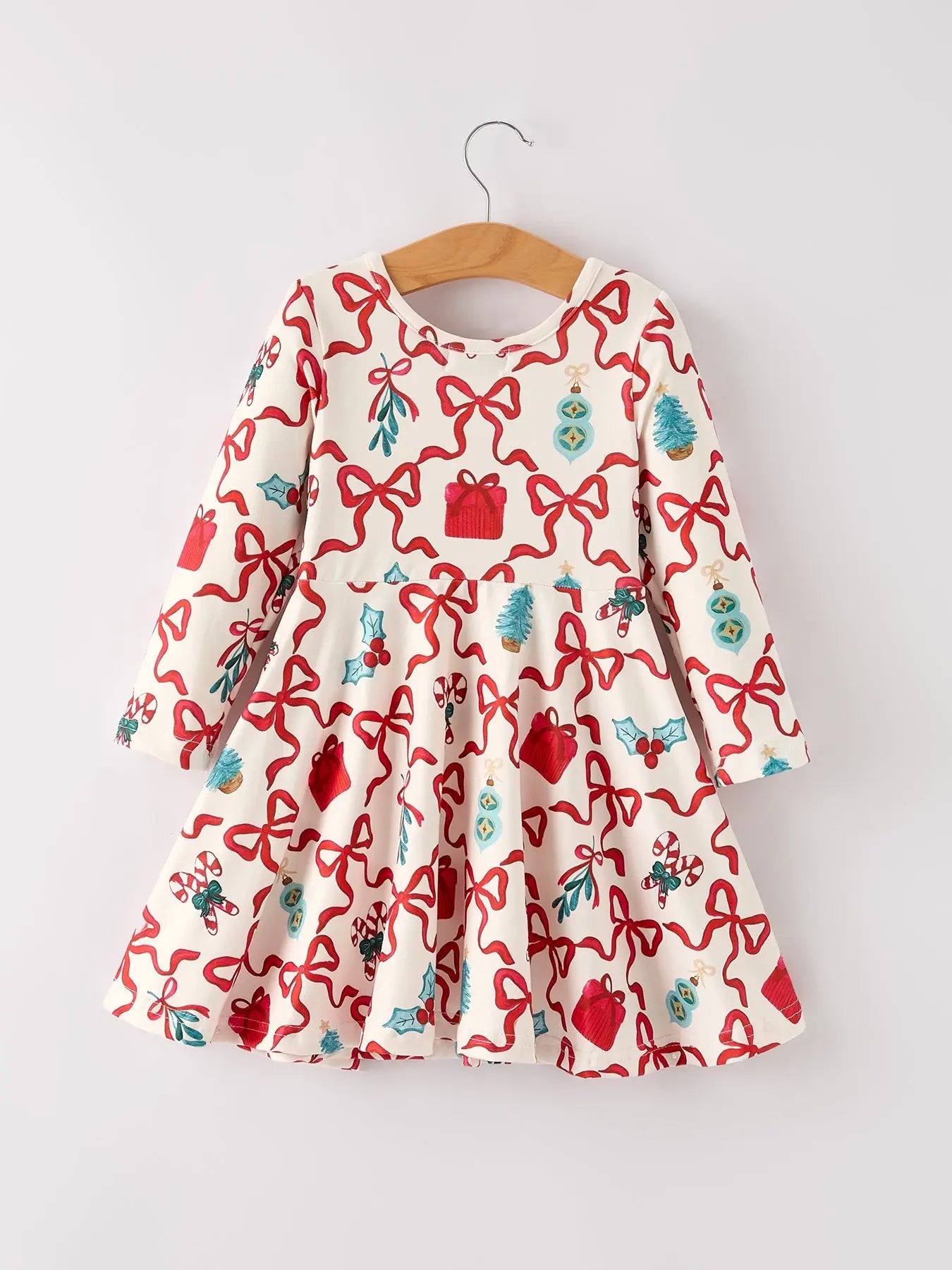 Christmas Candy Cane Gift Print Girls Dress Rylee Faith Designs Everetts Place: Online Boutique