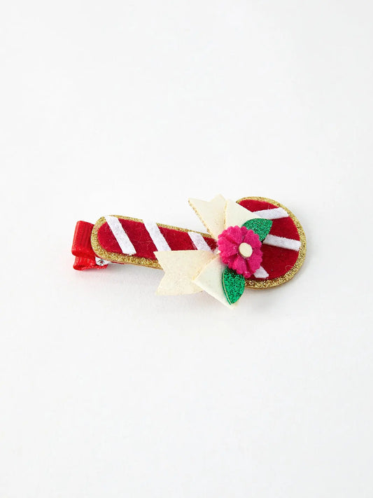 Christmas Candy Cane Girls Hair Clip Holiday Accessory for Kids Rylee Faith Designs Everetts Place: Online Boutique