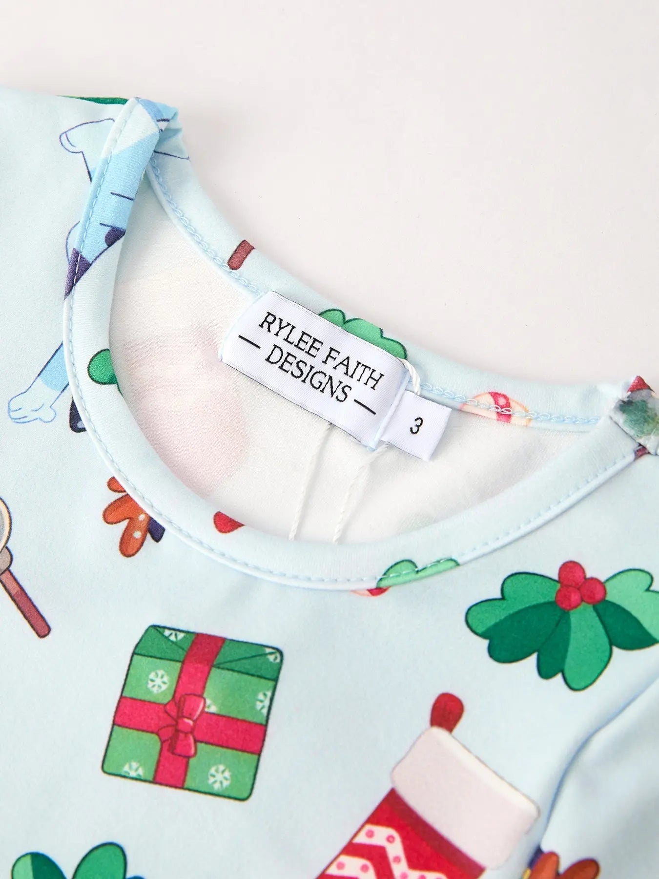 Christmas Characters And Gift Print Girls Dress Rylee Faith Designs Everetts Place: Online Boutique