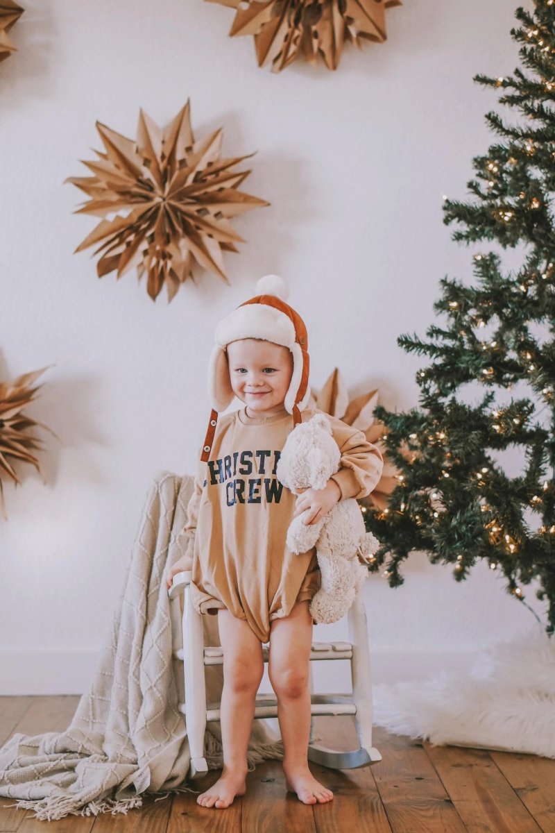 Little Joy Co. Christmas Crew Sweatshirt Romper - more colors - Everetts Place Boutique - 