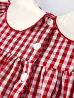 Rylee Faith Designs Christmas Embroidered Tree Collar Plaid Girls Dress - Everetts Place Boutique - 