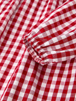 Rylee Faith Designs Christmas Embroidered Tree Collar Plaid Girls Dress - Everetts Place Boutique - 