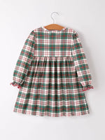 Rylee Faith Designs Christmas Embroidery Smocking Bow Plaid Girls Dress - Apparel & Accessories > Clothing > Baby & Toddler Clothing > Baby & Toddler Dresses Dress