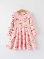 Rylee Faith Designs Christmas Festive Twirly Print Milk Silk Dress for Girls - Apparel & Accessories > Clothing > Dresses Dress