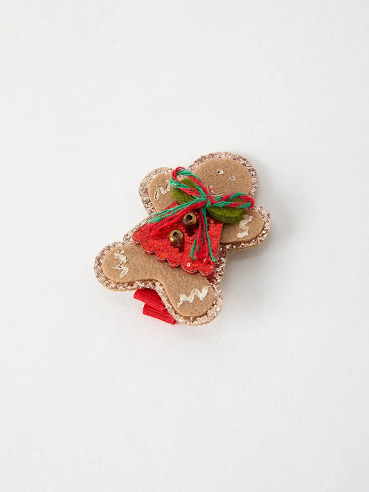 Christmas Gingerbread Girls Hair Clip Festive Holiday Accessory Rylee Faith Designs Everetts Place: Online Boutique
