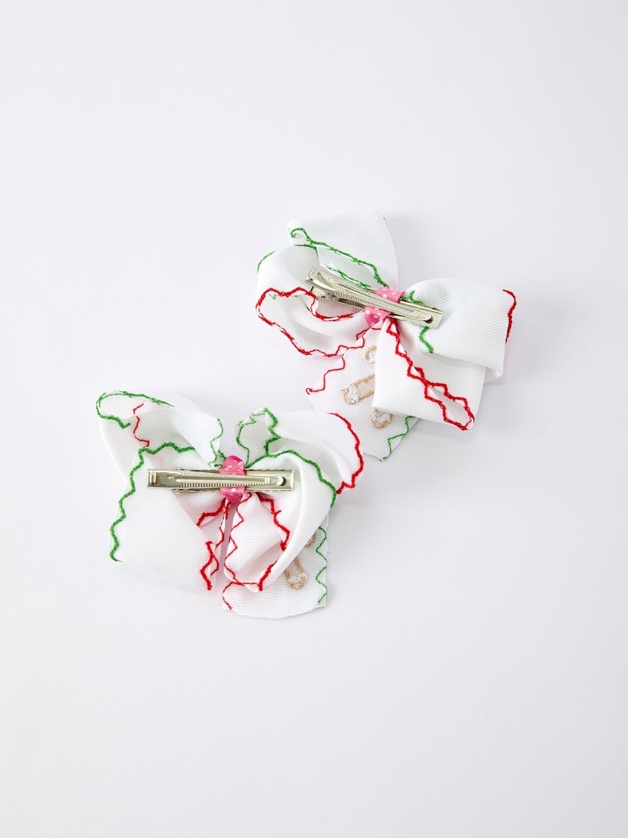 Rylee Faith Designs Christmas Gingerbread Hair Bows Two Pack Sweet Holiday Style - Everetts Place Boutique - 