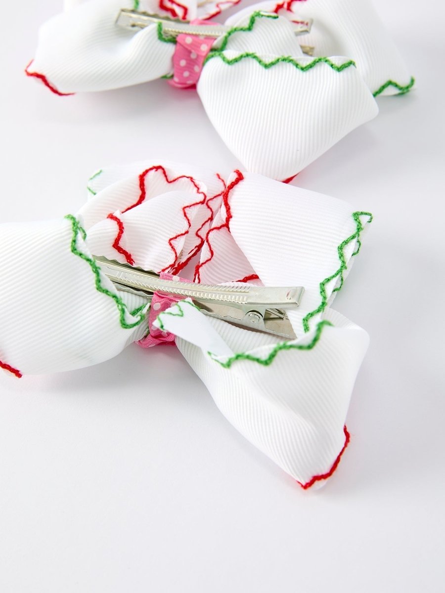 Rylee Faith Designs Christmas Gingerbread Hair Bows Two Pack Sweet Holiday Style - Everetts Place Boutique - 