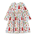 Tesa Babe Christmas Girl Bamboo Dress Sibling Matching Holiday Print - Everetts Place Boutique - 
