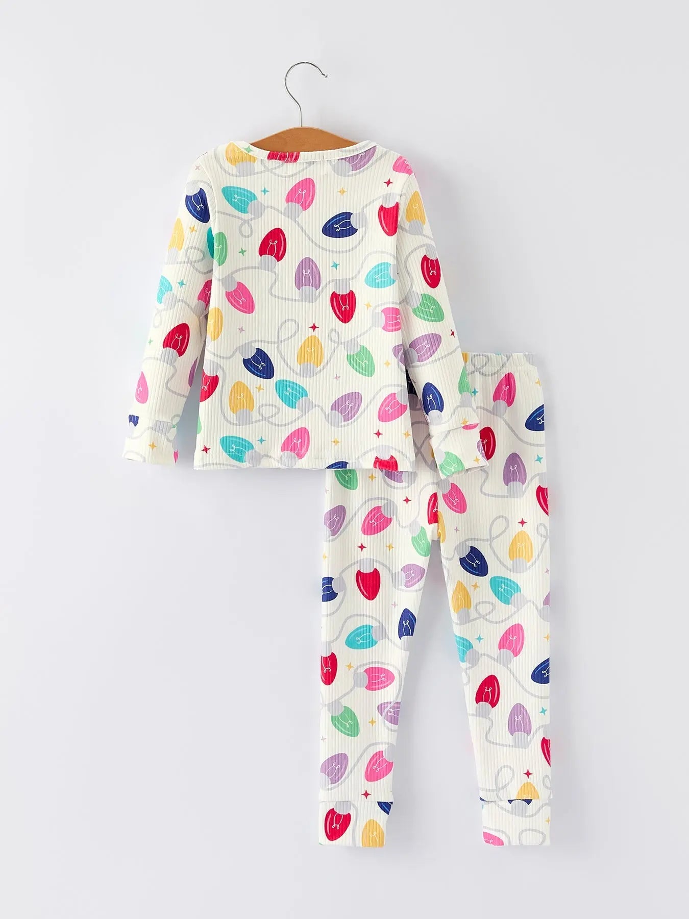 Rylee Faith Designs Christmas Girls Colorful Light Bulb Pajama Set Cozy Nights - Apparel & Accessories > Clothing > Sleepwear & Loungewear > Pajamas Pajamas