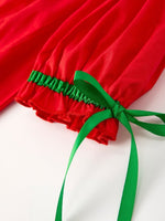 Christmas Girls Dress With Green Christmas Tree Embroidery - Everetts Place Boutique - 
