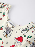 Christmas Girls Longsleeve Dress With Character Reindeer - Everetts Place Boutique - 