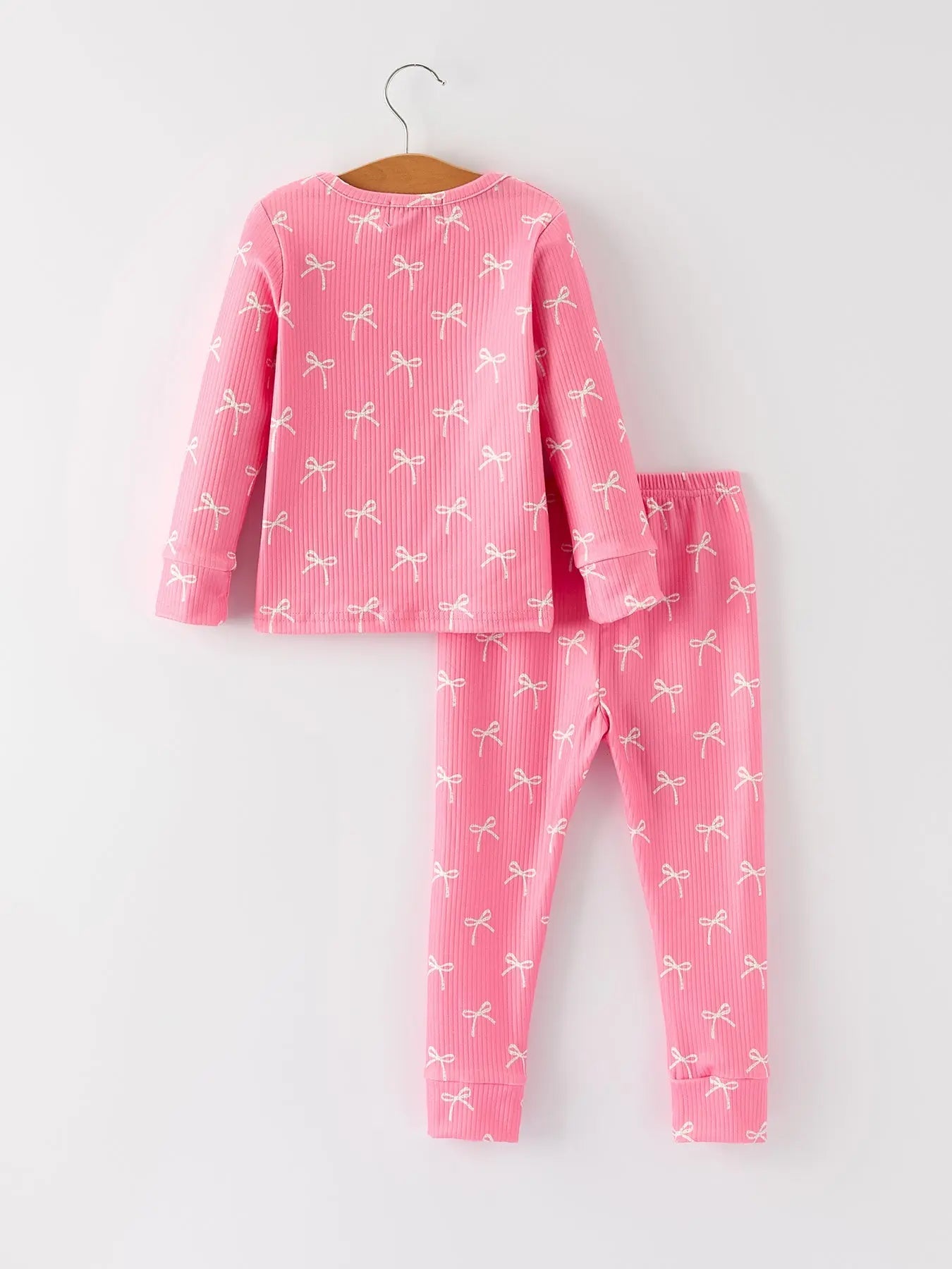 Rylee Faith Designs Christmas Girls Pink Bow Pajama Set Cozy And Cute Festive - Apparel & Accessories > Clothing > Sleepwear & Loungewear > Pajamas Pajamas