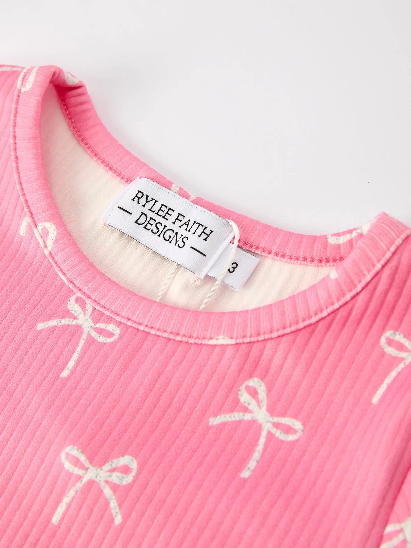 Rylee Faith Designs Christmas Girls Pink Bow Pajama Set Cozy And Cute Festive - Apparel & Accessories > Clothing > Sleepwear & Loungewear > Pajamas Pajamas