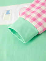 Christmas Green Santa Smock Applique Plaid Baby Boys Romper Rylee Faith Designs Everetts Place Boutique