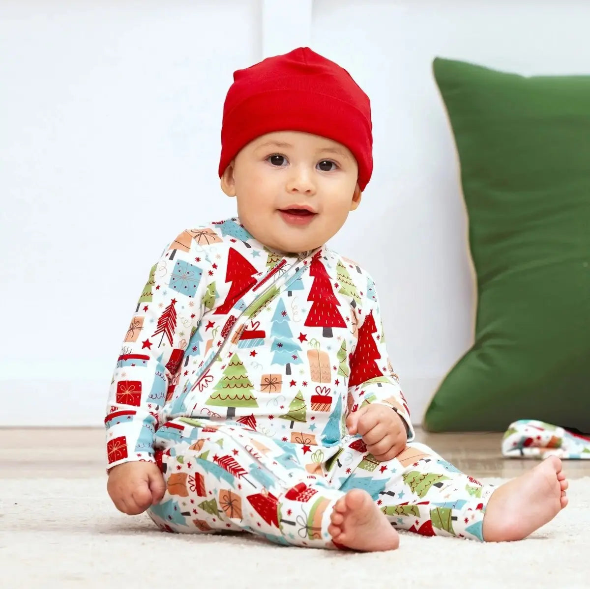 Tesa Babe Christmas Merry Baby Bamboo Zipper Romper Family Matching - Everetts Place Boutique - 