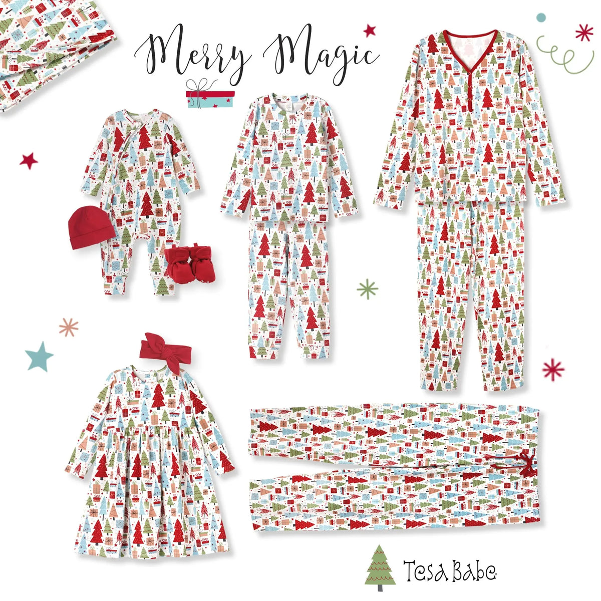 Christmas Merry Baby Bamboo Zipper Romper - Family Matching Tesa Babe 