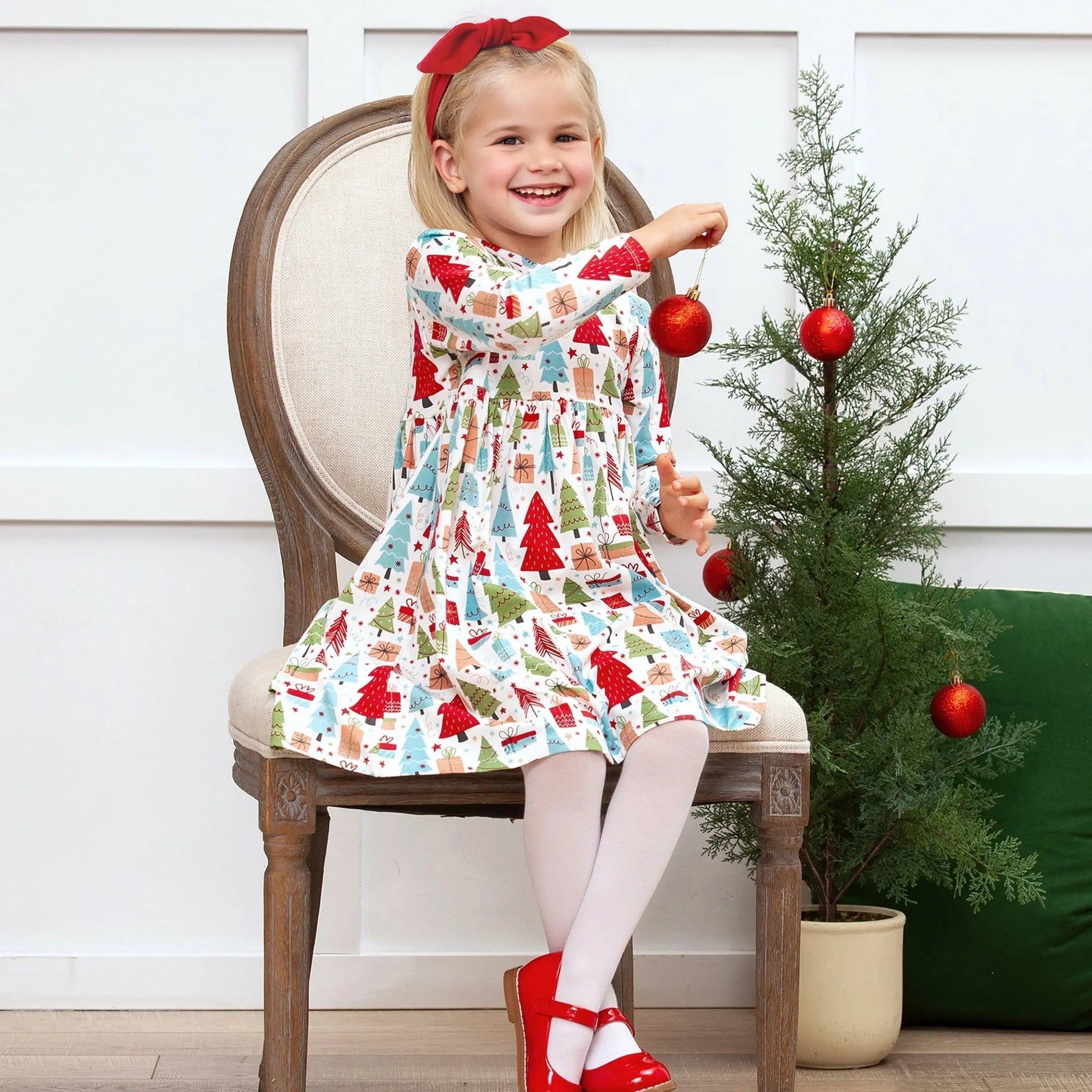 Christmas Merry Girl's Soft Bamboo Dress Tesa Babe 