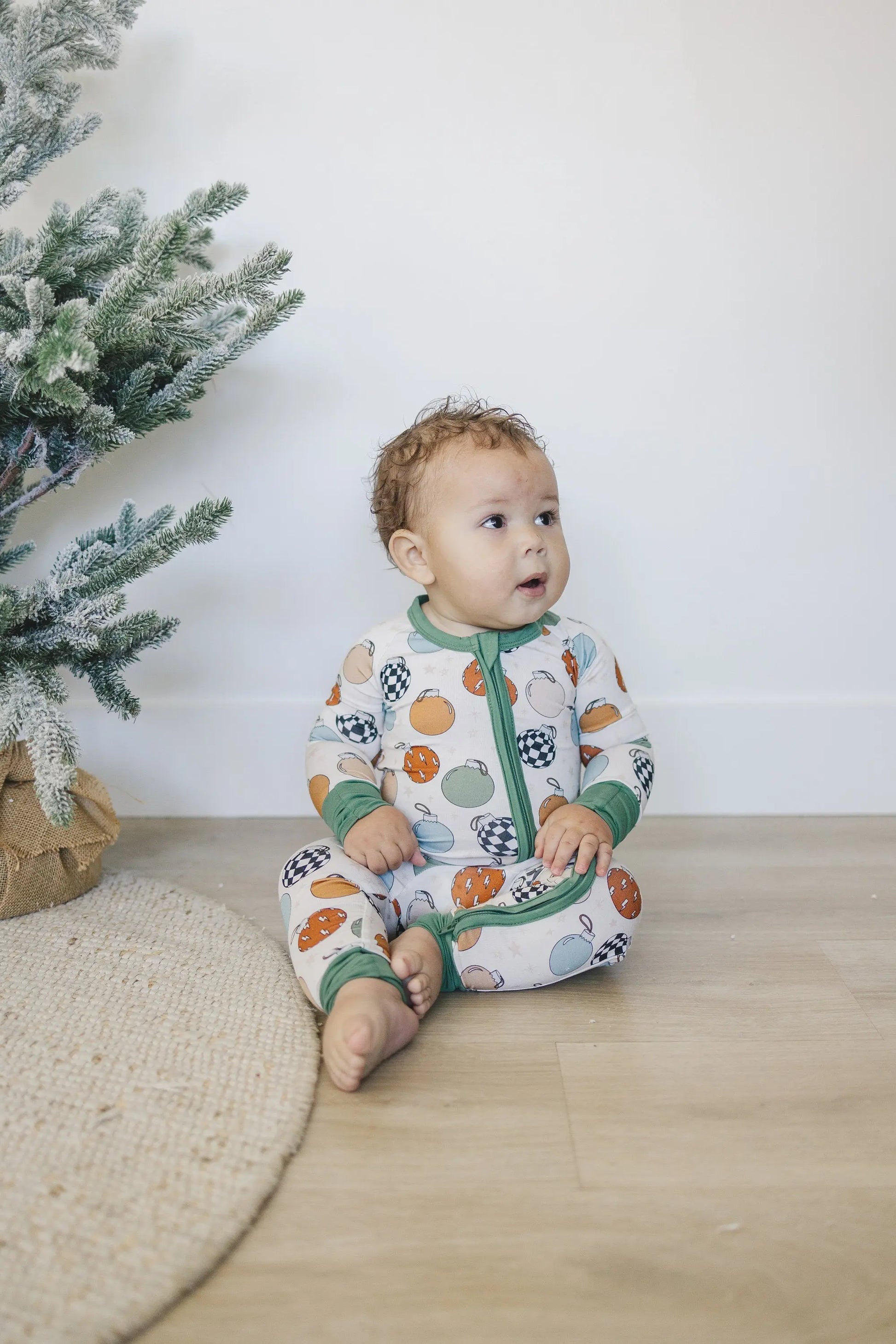 Little Joy Co. Christmas Ornament Bamboo Zippy Romper For Babies Cozy - Apparel & Accessories > Clothing > Baby & Toddler Clothing > Baby & Toddler Sleepwear