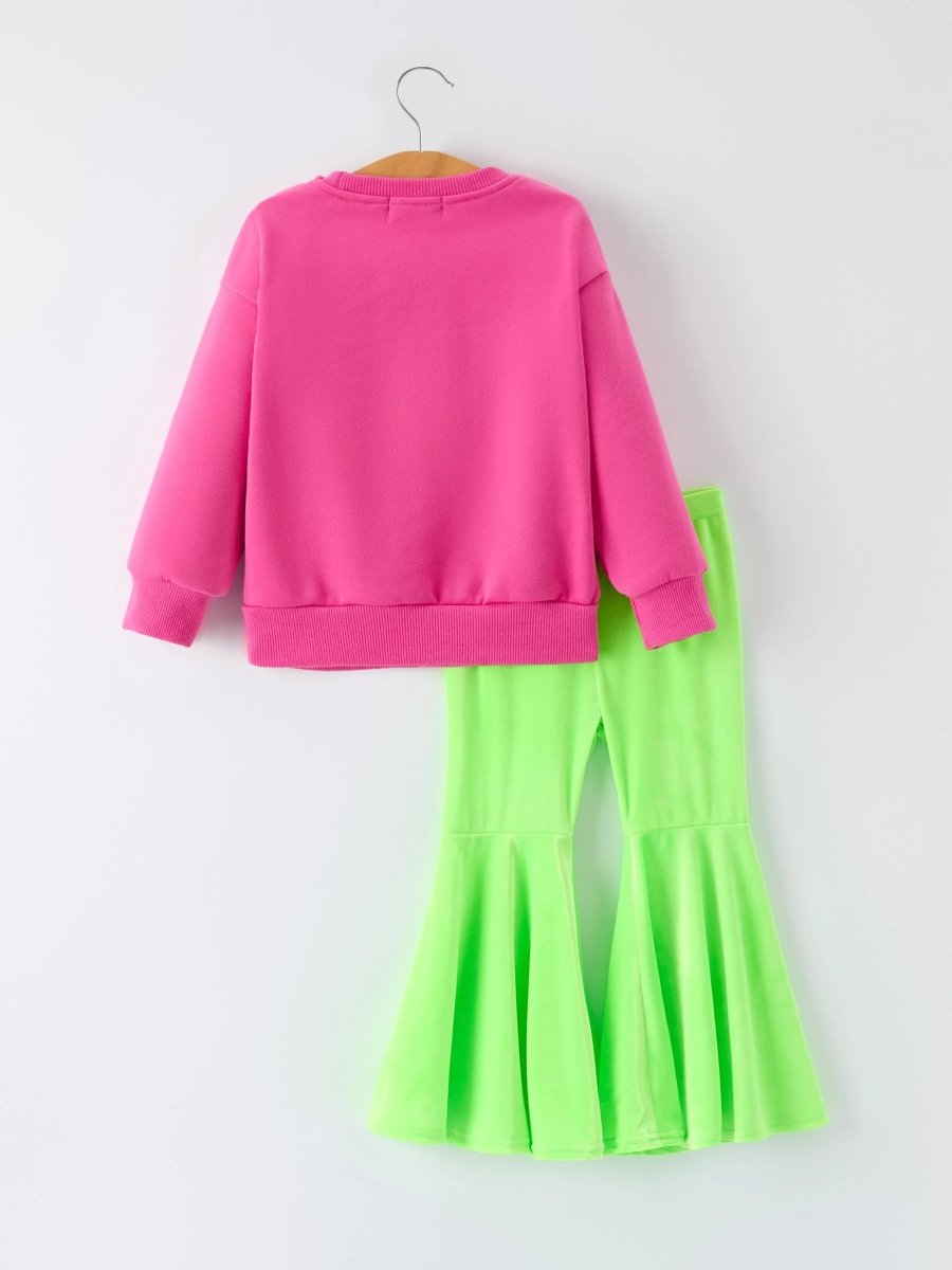 Christmas Party Outfit For Girls Pink Letter Top And Pants Rylee Faith Designs Everetts Place Boutique