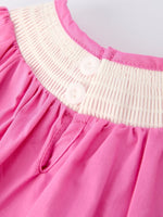 Rylee Faith Designs Christmas Pink Smocked Embroidered Tree Romper Baby Girls - Everetts Place Boutique - 