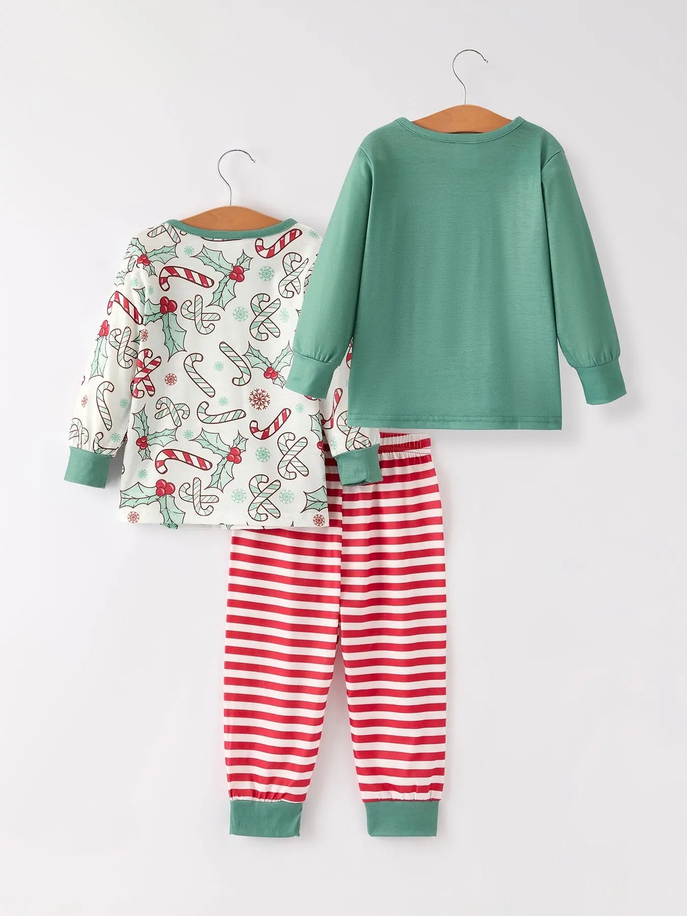 Christmas Print Girls Pajama Set with Two Tops and One Pant Combination Rylee Faith Designs Everetts Place: Online Boutique