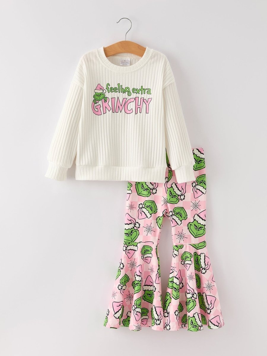 Rylee Faith Designs Christmas Print Top and Bell Bottom Pants Set for Kids - Everetts Place Boutique - 
