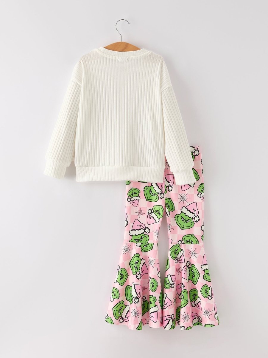 Rylee Faith Designs Christmas Print Top and Bell Bottom Pants Set for Kids - Everetts Place Boutique - 