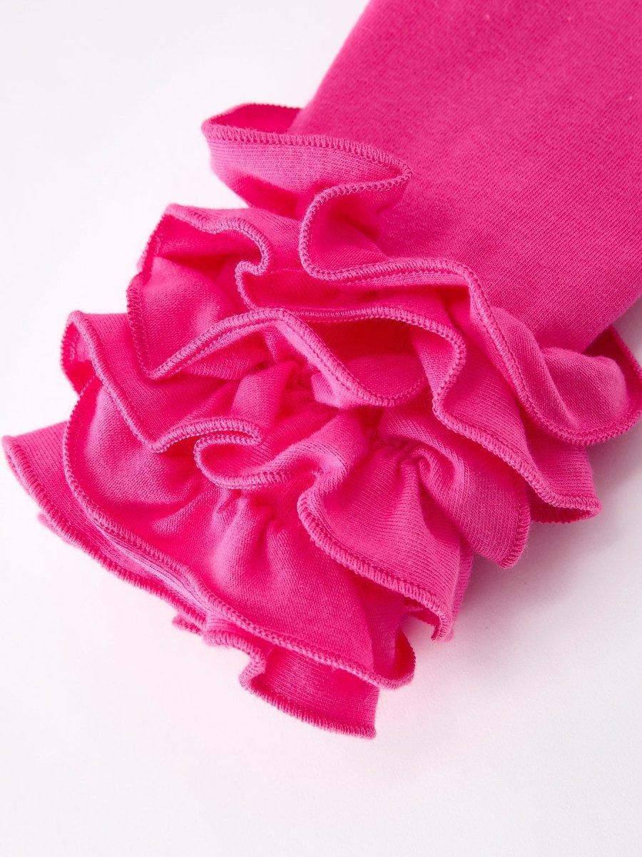 Rylee Faith Designs Christmas Purple TS Print Ruffle Sleeve Top And Leggings Set - Everetts Place Boutique - 