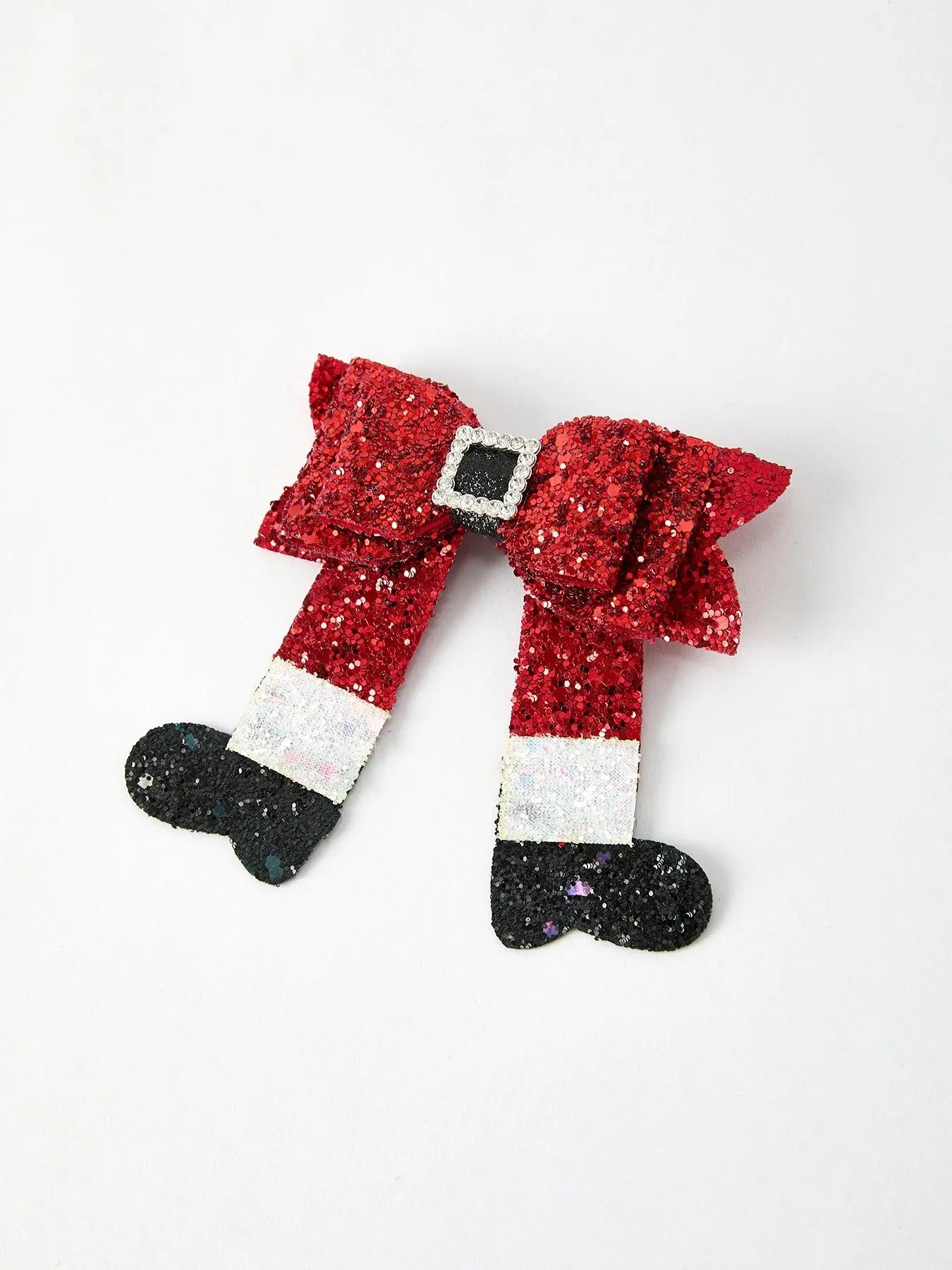 Christmas Red Sequined Zirconia Bow Hairpin for Festive Holiday Style Rylee Faith Designs Everetts Place: Online Boutique