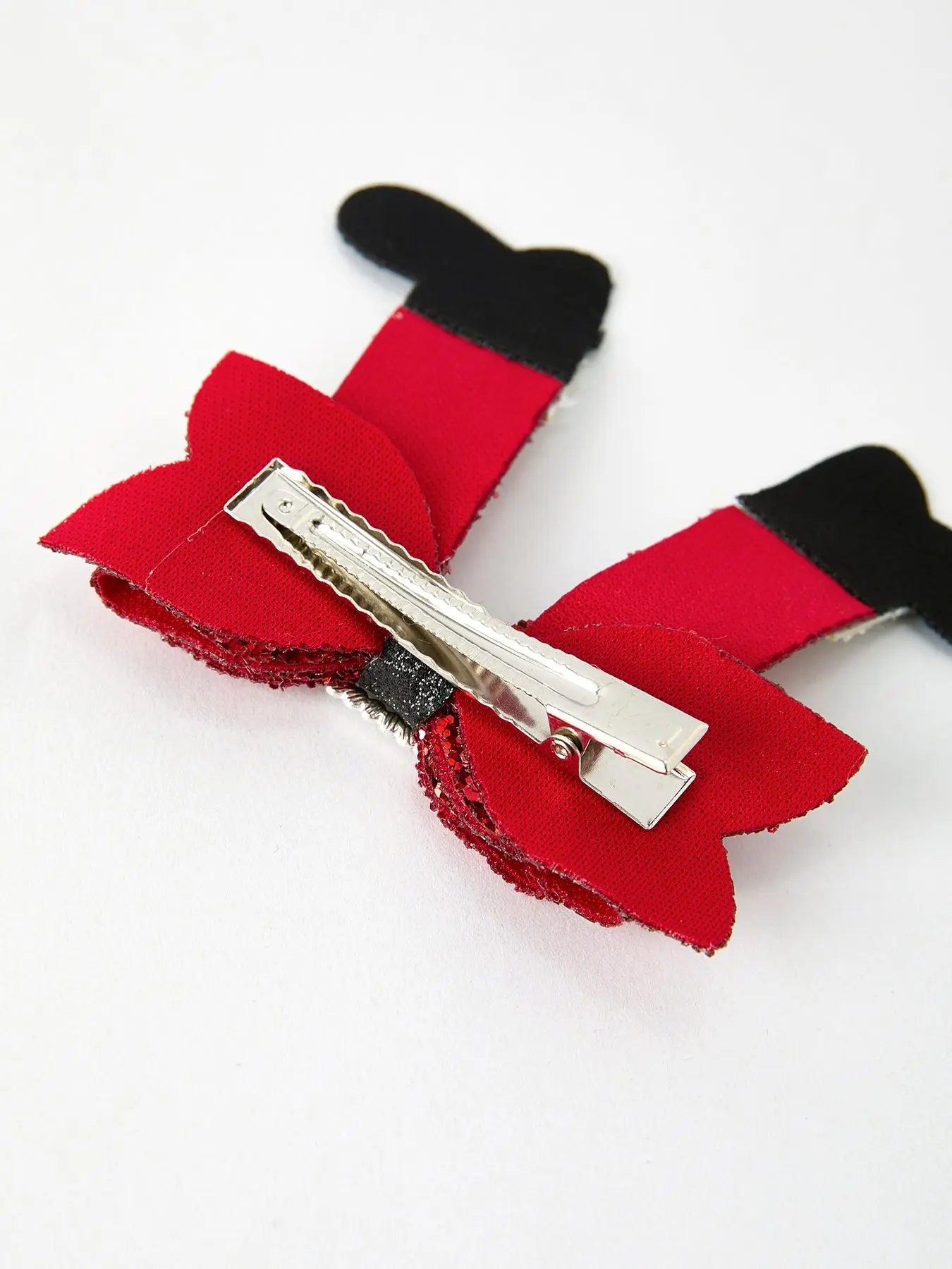 Christmas Red Sequined Zirconia Bow Hairpin for Festive Holiday Style Rylee Faith Designs Everetts Place: Online Boutique