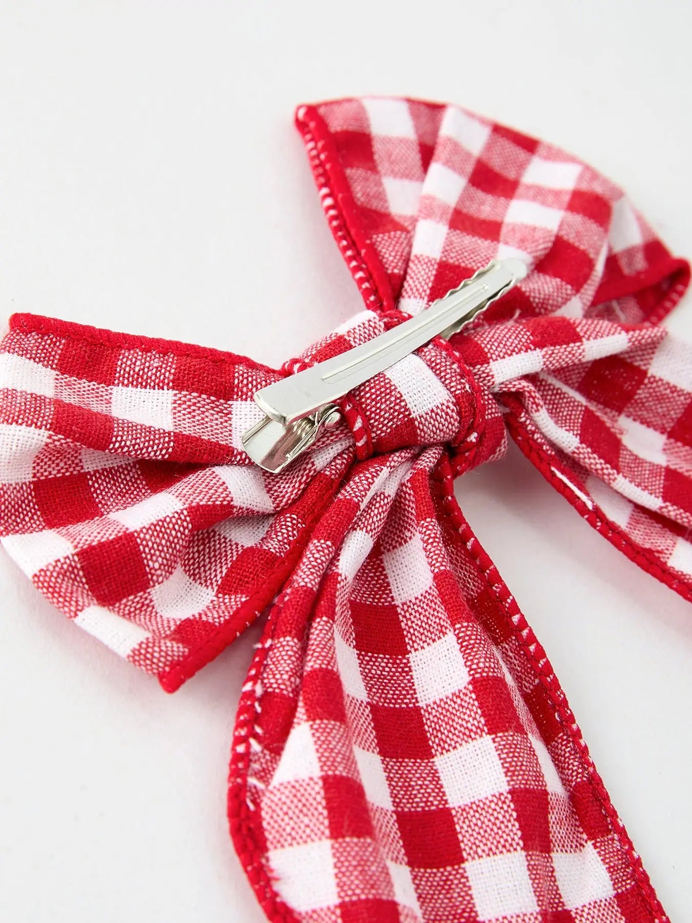 Christmas Red and White Plaid Bow 5 Inch Hairpin Rylee Faith Designs Everetts Place: Online Boutique