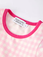 Christmas Santa Applique Striped Girls Set with Red Ruffle Trim Rylee Faith Designs Everetts Place Boutique
