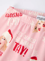 Rylee Faith Designs Christmas Santa Print Ruffle Girls Pajama Set Rylee Faith - Everetts Place Boutique - 
