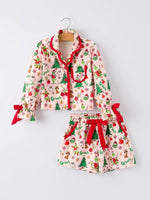 Christmas Tree Character Baby Girls Ruffle Girls Pajamas Set Rylee Faith Designs Everetts Place Boutique