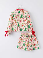 Christmas Tree Character Baby Girls Ruffle Girls Pajamas Set Rylee Faith Designs Everetts Place Boutique