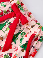 Christmas Tree Character Baby Girls Ruffle Girls Pajamas Set Rylee Faith Designs Everetts Place Boutique