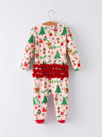 Christmas Tree Character Baby Girls Ruffle Romper Rylee Faith Designs Everetts Place Boutique