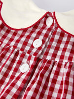 Rylee Faith Designs Christmas Tree Embroidery Red Gingham Baby Girl Bloomers - Everetts Place Boutique - 