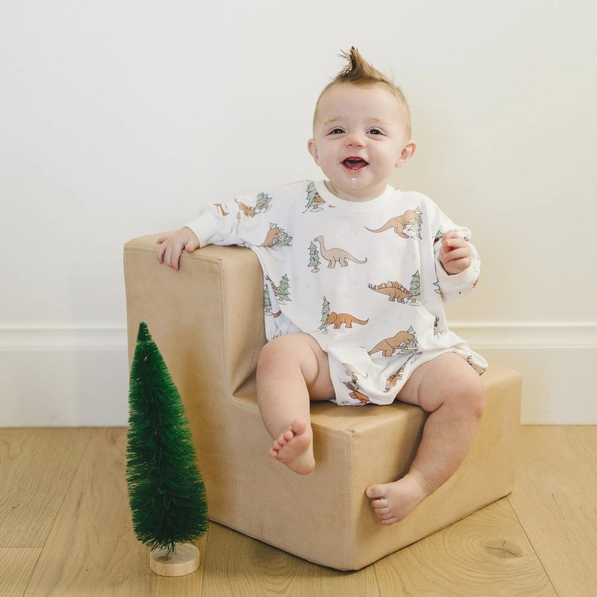 Little Joy Co. Christmas Tree - Rex Bamboo Bubble Romper - Everetts Place Boutique - 