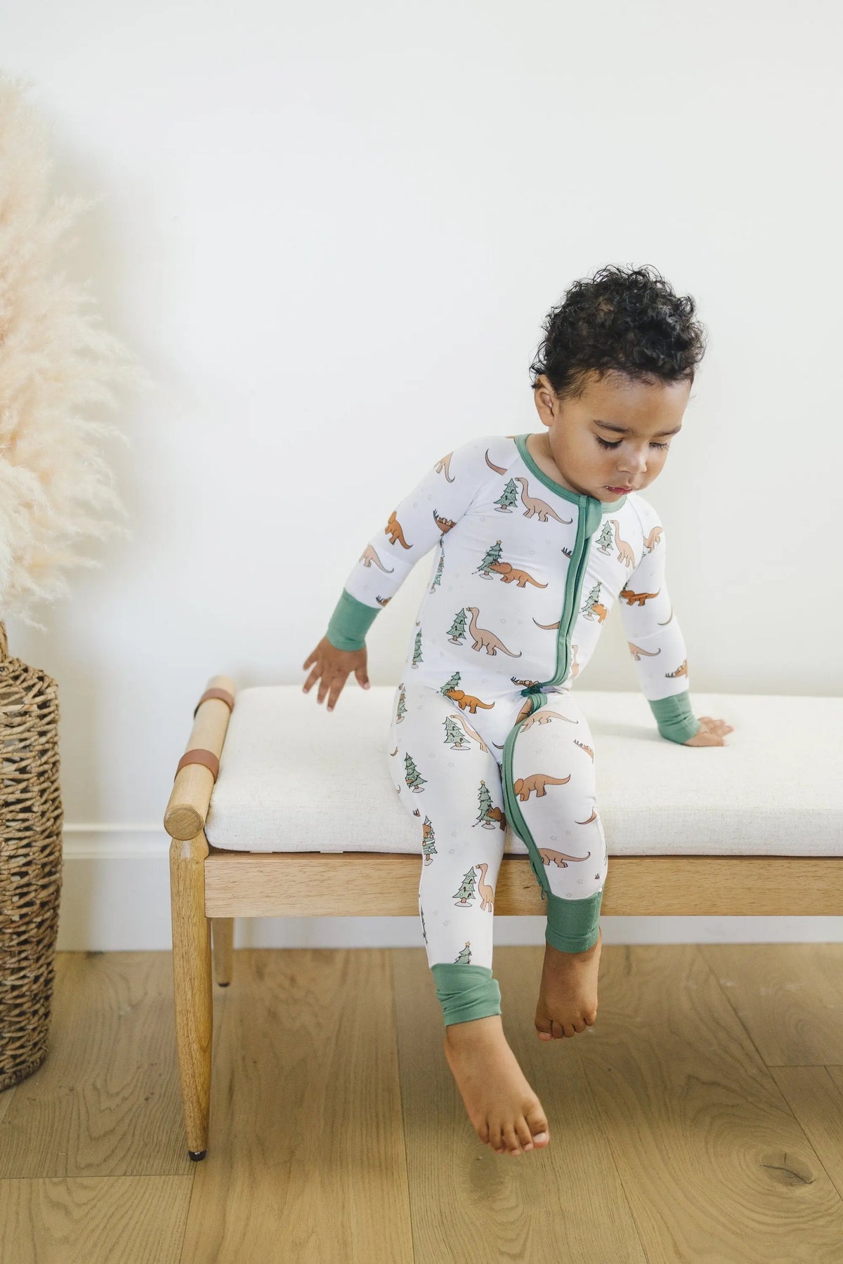 Little Joy Co. Christmas Tree - Rex Dino Bamboo Zippy Romper *Newborn left - 